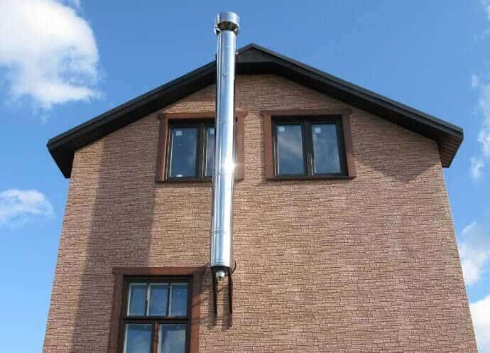 Монтаж дымоходов для твердотопливных котлов